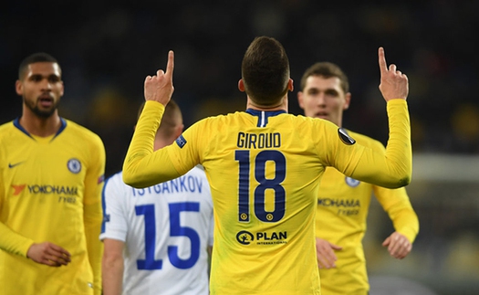 VIDEO Dynamo Kiev 0-5 Chelsea (tổng 0-8): Giroud lập hat-trick, The Blues vào tứ kết