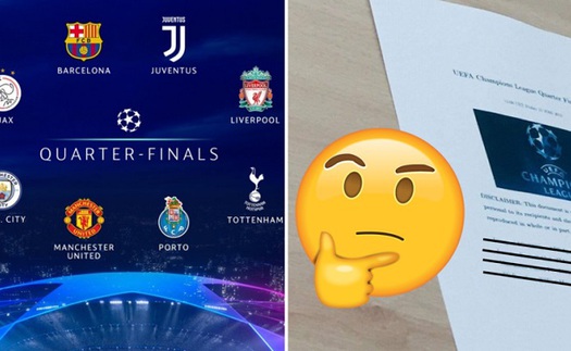 Nghi vấn: UEFA để lộ kết quả bốc thăm tứ kết Champions League? Tottenham sẽ gặp MU?