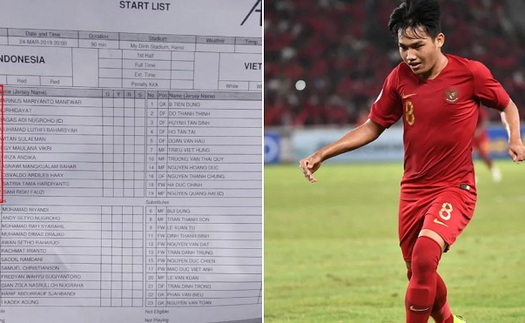 HÀI HƯỚC: Toàn đội Indonesia đăng ký là tiền đạo ở vòng loại U23 châu Á 2020