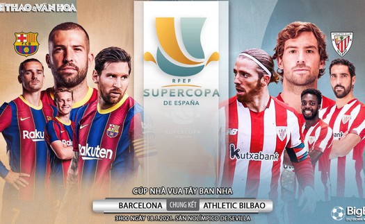 Soi kèo nhà cái Barcelona vs Athletic Bilbao. Chung kết Siêu cúp Tây Ban Nha