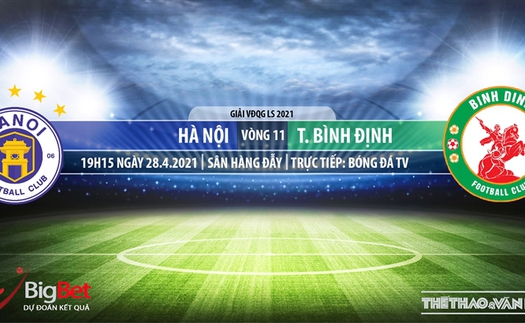 Soi kèo nhà cái Hà Nội vs Bình Định. BĐTV trực tiếp vòng 11 V-League 2021