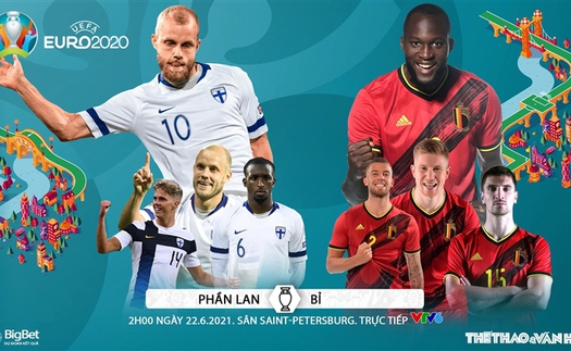 Kèo nhà cái. Soi kèo Phần Lan vs Bỉ. VTV6 VTV3 trực tiếp bóng đá EURO 2021