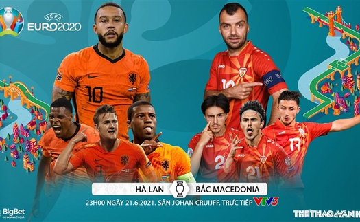 Kèo nhà cái. Soi kèo Hà Lan vs Bắc Macedonia. VTV6 VTV3 trực tiếp EURO 2021