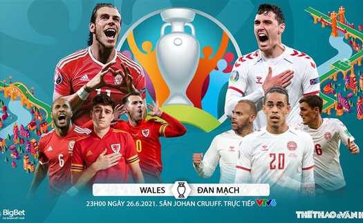 Kèo nhà cái. Soi kèo Wales vs Đan Mạch. VTV6 VTV3 trực tiếp bóng đá EURO 2021