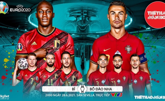 Kèo nhà cái. Soi kèo Bỉ vs Bồ Đào Nha. VTV6 VTV3 trực tiếp bóng đá EURO 2021