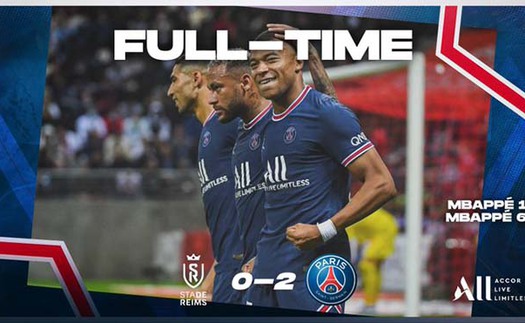 Reims 0–2 PSG: Messi ra mắt trong ngày Mbappe tỏa sáng