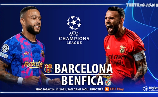 Soi kèo nhà cái Barcelona vs Benfica. Nhận định, dự đoán bóng đá Cúp C1 (3h00, 24/11)