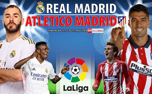 Soi kèo nhà cái Real Madrid vs Atletico Madrid. Nhận định bóng đá, dự đoán La Liga (3h00, 13/12)