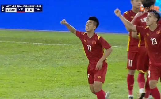 Trung Thành lập 'siêu phẩm' đá phạt vào lưới U23 Thái Lan