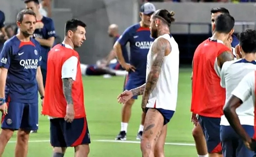 Messi nổi giận vì bị Ramos 'đốn giò' trên sân tập