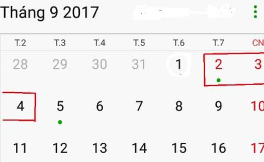 Dịp lễ 2/9 năm nay được nghỉ bao nhiêu ngày?