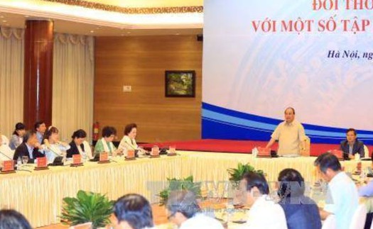 Thủ tướng Nguyễn Xuân Phúc đối thoại chính sách với các Tập đoàn kinh tế tư nhân hàng đầu