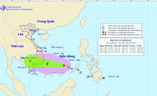 Cập nhật cơn bão số 14: Bão giật cấp 11 đang tiến vào Biển Đông