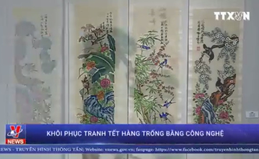 Khôi phục tranh Tết Hàng Trống bằng công nghệ