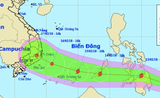 Bão Sanba khả năng sẽ đi vào Biển Đông ngày 30 Tết, miền Bắc nhiệt độ tăng dần