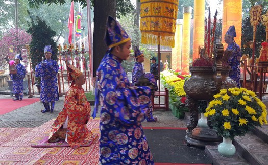 Dâng hương, tế lễ điện Kính Thiên khai Xuân Mậu Tuất tại Hoàng thành Thăng Long