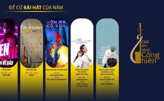 Đề cử Bài hát của năm - Giải Âm nhạc Cống hiến lần 13-2018: Nhiều sắc màu âm nhạc