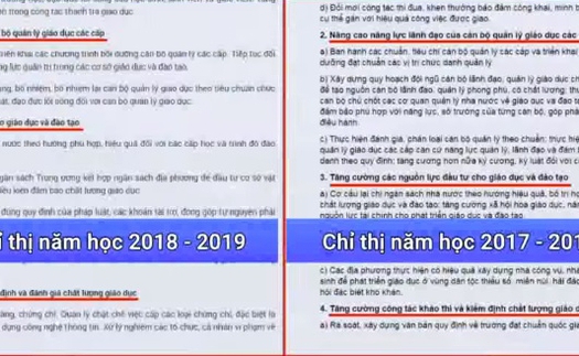 Chỉ thị năm học mới 3 năm liền na ná giống nhau?