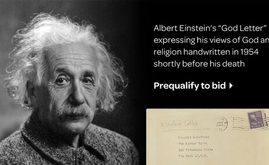 'Thư về Chúa' của Einstein lập kỷ lục mới trên sàn đấu giá