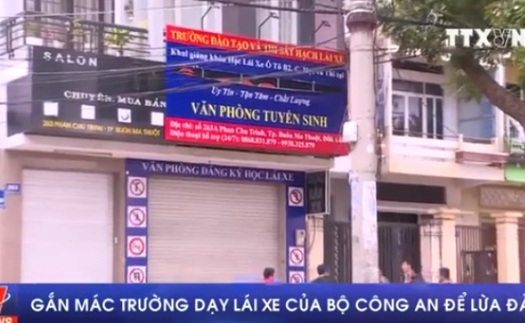 Gắn mác trường dạy lái xe của Bộ Công an để lừa đảo