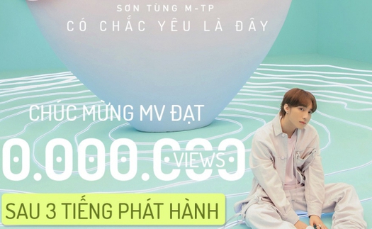 'Có chắc yêu là đây' của Sơn Tùng M-TP lọt Top 4 MV có lượt xem cao nhất thế giới