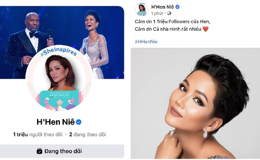 Hoa hậu H’Hen Niê mừng fanpage đạt 1 triệu người theo dõi