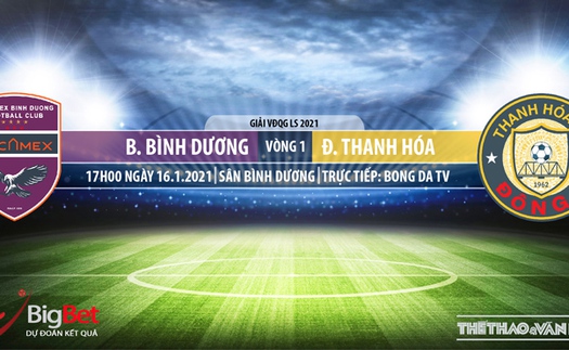 Soi kèo nhà cái Bình Dương vs Thanh Hóa. BĐTV. Trực tiếp bóng đá Việt Nam hôm nay