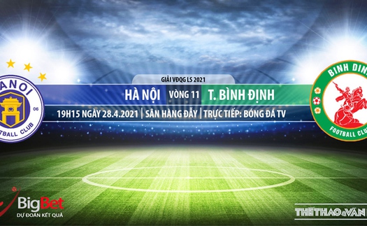 Soi kèo nhà cái Hà Nội vs Bình Định. BĐTV. Trực tiếp bóng đá Việt Nam hôm nay