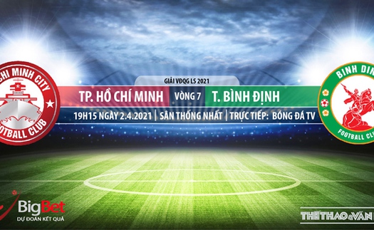 Soi kèo nhà cái TPHCM vs Bình Định. BĐTV. Trực tiếp bóng đá Việt Nam hôm nay