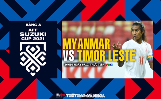 VIDEO Myanmar vs Timor Leste: VTV6 trực tiếp bóng đá, soi kèo nhà cái AFF Cup 2021