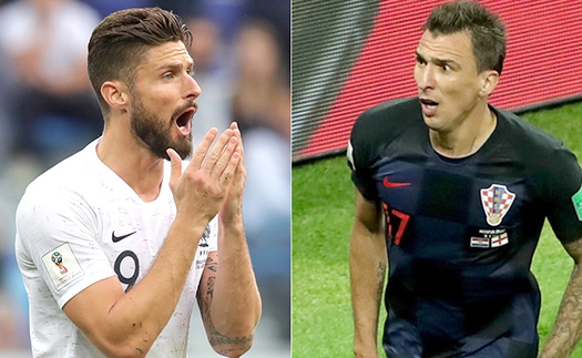 Giroud vs Mandzukic: Những tiền đạo 'lạc loài' (VTV6 trực tiếp Pháp vs Croatia)