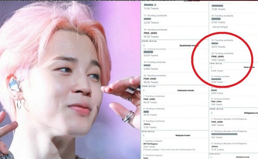 Jimin (BTS) đang ‘gây bão’ khắp thế giới với mái tóc nhuộm hồng