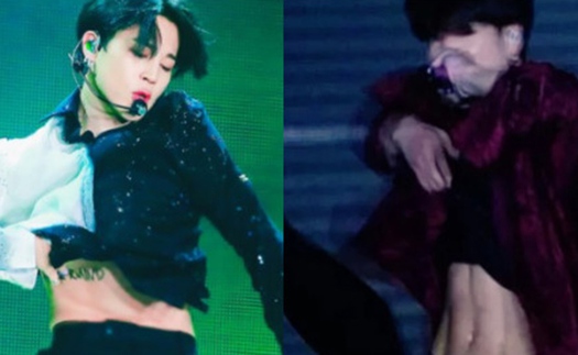 Jimin và Jungkook lại ‘khoe’ cơ bụng săn chắc tại màn diễn ở SVĐ Rose Bowl