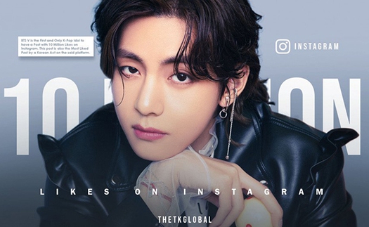 Hình ảnh V BTS nhận 10 triệu like trên Instagram