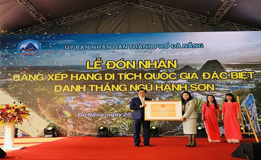 Danh thắng Ngũ Hành Sơn được xếp hạng là Di tích Quốc gia đặc biệt