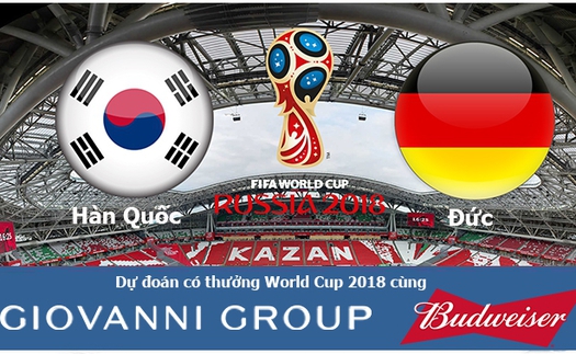 Dự đoán có thưởng World Cup 2018: Trận Hàn Quốc – Đức