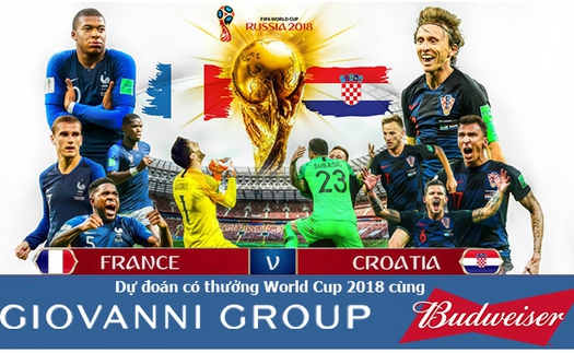 Dự đoán có thưởng World Cup 2018: Trận Pháp - Croatia (Chung kết)