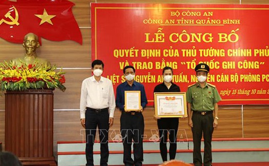 Trao bằng 'Tổ quốc ghi công' cho gia đình chiến sỹ công an hy sinh