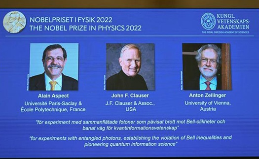 Nobel 2022: Giải Nobel Vật lý tôn vinh các nghiên cứu về lĩnh vực lượng tử