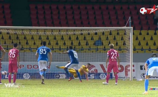 Video bàn thắng Than Quảng Ninh 1-0 Sài Gòn FC: Chiếm ngôi đầu bảng