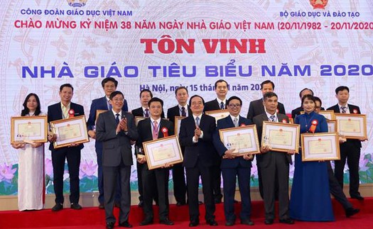 Bộ Giáo dục và Đào tạo tôn vinh 183 nhà giáo tiêu biểu năm 2020