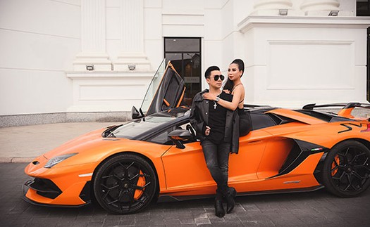 Quang Hà lái siêu xe Lamborghini du xuân cùng 'người tình tin đồn'