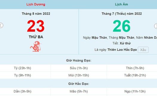 Lịch âm 23/9, xem lịch thứ Sáu ngày 23 tháng 9 năm 2022 là ngày tốt hay xấu?