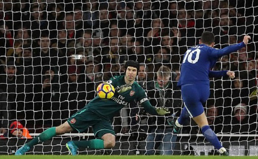 Tranh cãi dữ dội về quả penalty của Eden Hazard ở trận Arsenal 2-2 Chelsea