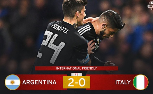 Argentina 2-0 Italy: Vắng Messi, Argentina vẫn thắng thuyết phục. Di Biagio ra mắt thất bại