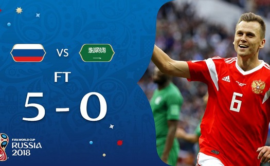 Nga 5-0 Saudi Arabia: Cheryshev lập cú đúp, chủ nhà thắng vang dội ở trận khai mạc