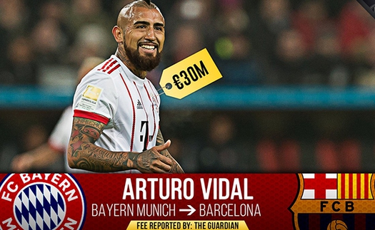 Barca xác nhận Arturo Vidal sẽ kí hợp đồng 3 năm với CLB