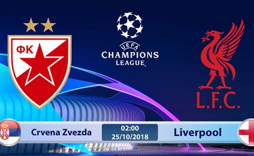 Trực tiếp Crvena Zvezda vs Liverpool (00h55, 07/11) trên kênh nào?