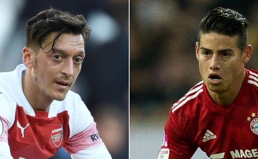 CHUYỂN NHƯỢNG 16/1: Arsenal thay Oezil bằng James Rodriguez. M.U thanh lý 'trò cưng' của Mourinho