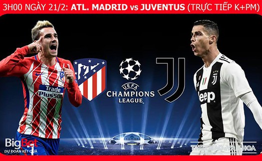 Soi kèo Atletico Madrid vs Juventus (3h00 ngày 21/2). Kèo bóng đá. Trực tiếp bóng đá K+